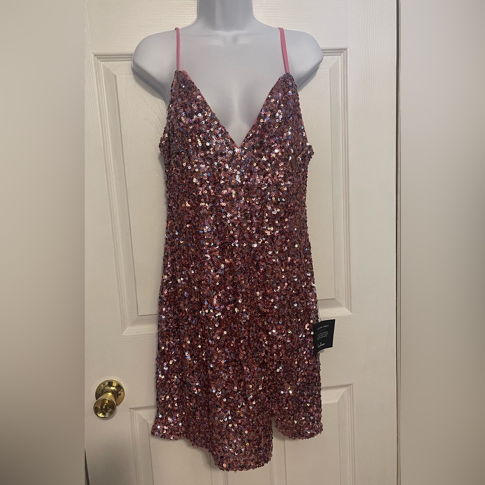 Lulu's | Pink Sequin Dress - XL